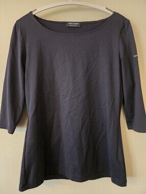 Saint James French Navy Blue 3/4 Sleeve Boatneck Top [XS / US 6] Stretch Lycra